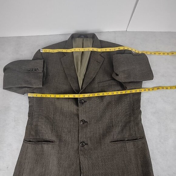 Haggar Collection Wool Blend Olive Green Sport Coat Blazer Jacket Size 46R - Picture 7 of 12